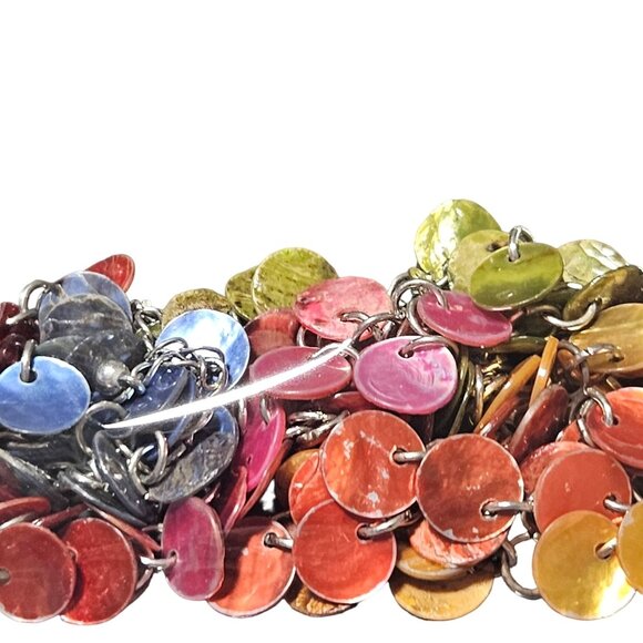 Rainbow Disc Chain Necklace Statement Pride Boho Fashion Jewelry Women - Picture 5 of 8